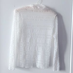 ☀️ Light like the feather 🤍White sheer top-S-